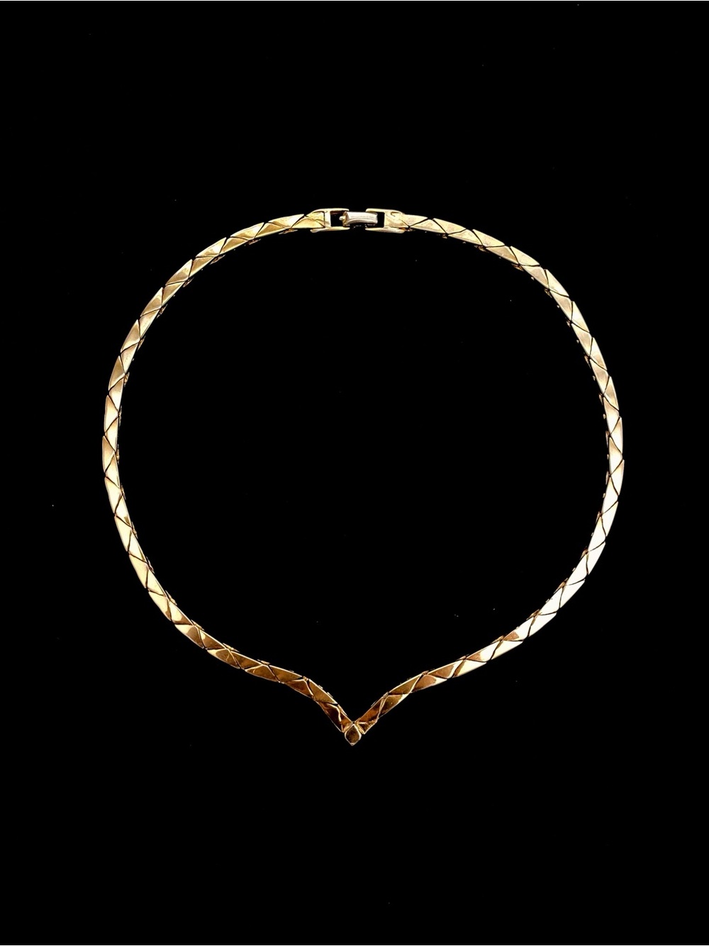 NAPIER Gold-Tone Textured Chevron Collar Necklace